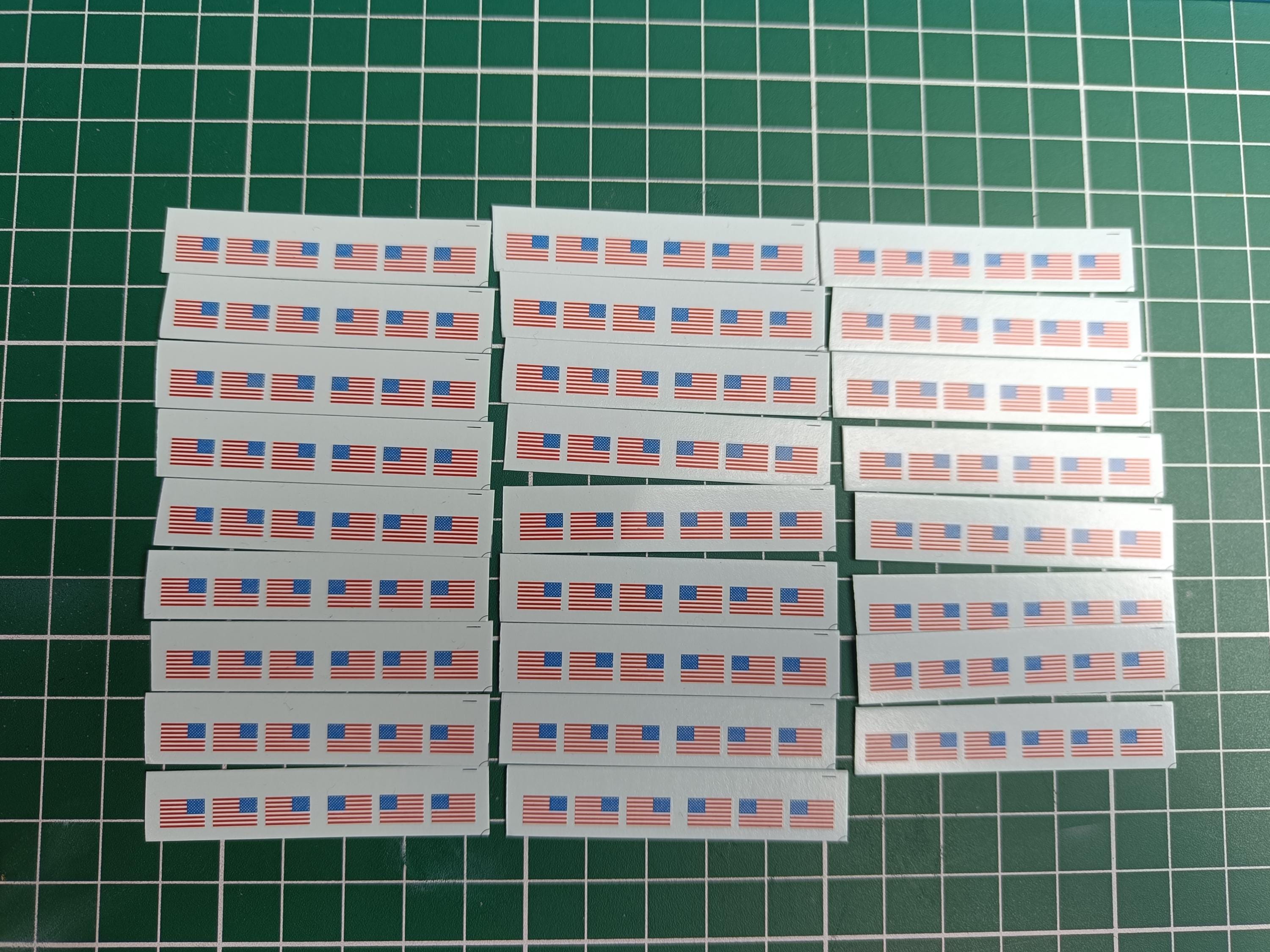 Miniatures Script Transfer US Flags Pre-cut Waterslide Transfer Decals Compatible With 28 Mm ...