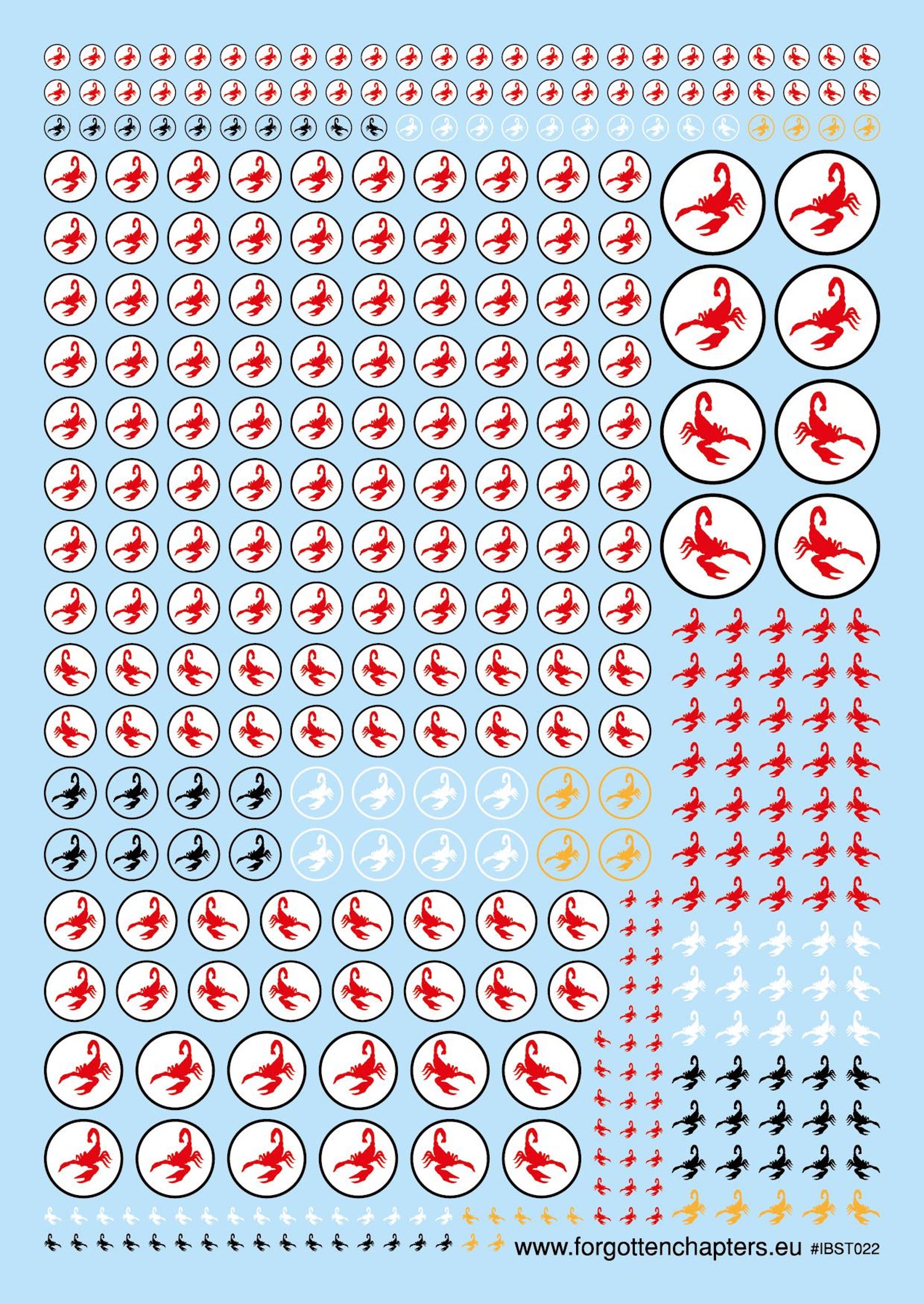 Miniatures Script Transfer Pre-cut Scorpions Waterslide Transfer Decals Compatible With 28 Mm ...