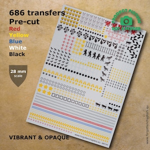 Medieval Heraldry 100 Year War English Pre-cut Transfers for Historical