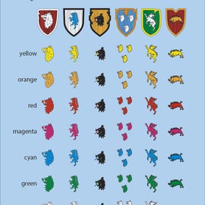 Print to Order Decals Old Medieval World and Fantasy Heraldry - Boar