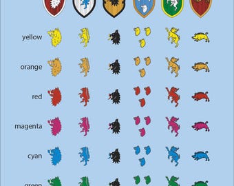 Print to Order Decals Old Medieval World and Fantasy Heraldry - Boar