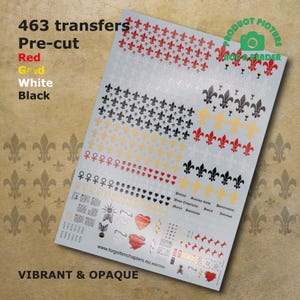 Waanzinnig gedetailleerde Space Karens / Fleur de Lys voorgesneden waterglijbaan transferstickers compatibele wargamingminiaturen op 28 mm schaal