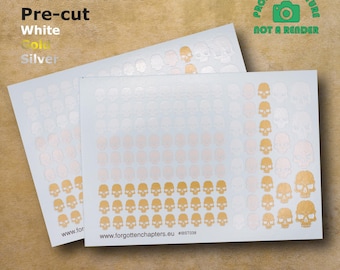 Pre-cut Skulls Waterslide Transfer Decals Compatible with 28 mm tabletop wargaming miniatures