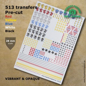 Heráldica Medieval Inglesa da Guerra dos Cem Anos - Transferências pré-cortadas para miniaturas de jogos de mesa em escala de 28 mm, históricas, de ficção científica e fantasia - Conjunto 1