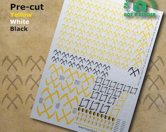 Scythes Pre-cut Waterslide Transfer Decals compatible with 28 mm tabletop wargaming miniatures