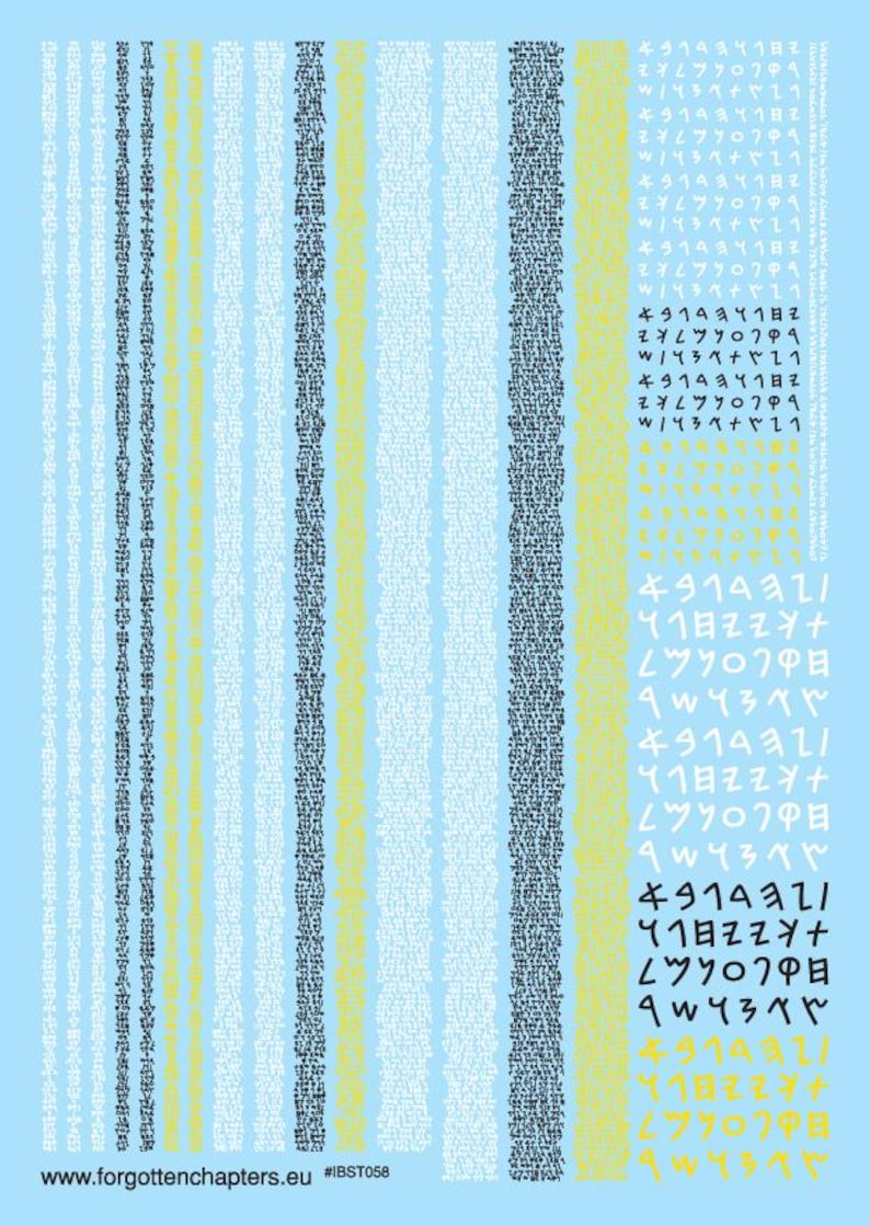 Miniatures Script Transfer Phoenician Scripts Pre-cut Waterslide Transfers for Miniatures. Ultra ...