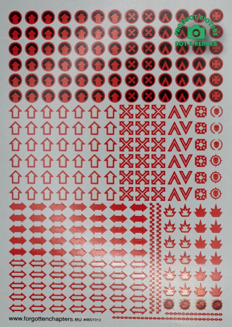 Pre-cut Squad Icons RED & Black Transfers Waterslide Decals Compatible ...