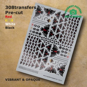 Vorgeschnittene Bloody Birds Waterslide Transfer Decals Kompatibel mit 28 mm Tabletop Miniatur Sci-Fi Wargaming Miniaturen
