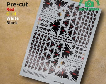Pre-cut Bloody Birds Waterslide Transfer Decals Compatible with 28 mm tabletop miniature sci-fi wargaming miniatures
