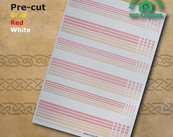 Pre-cut Knotty Cloak Trims Waterslide Transfer Decals for historical, sci-fi and fantasy 28 mm tabletop miniatures