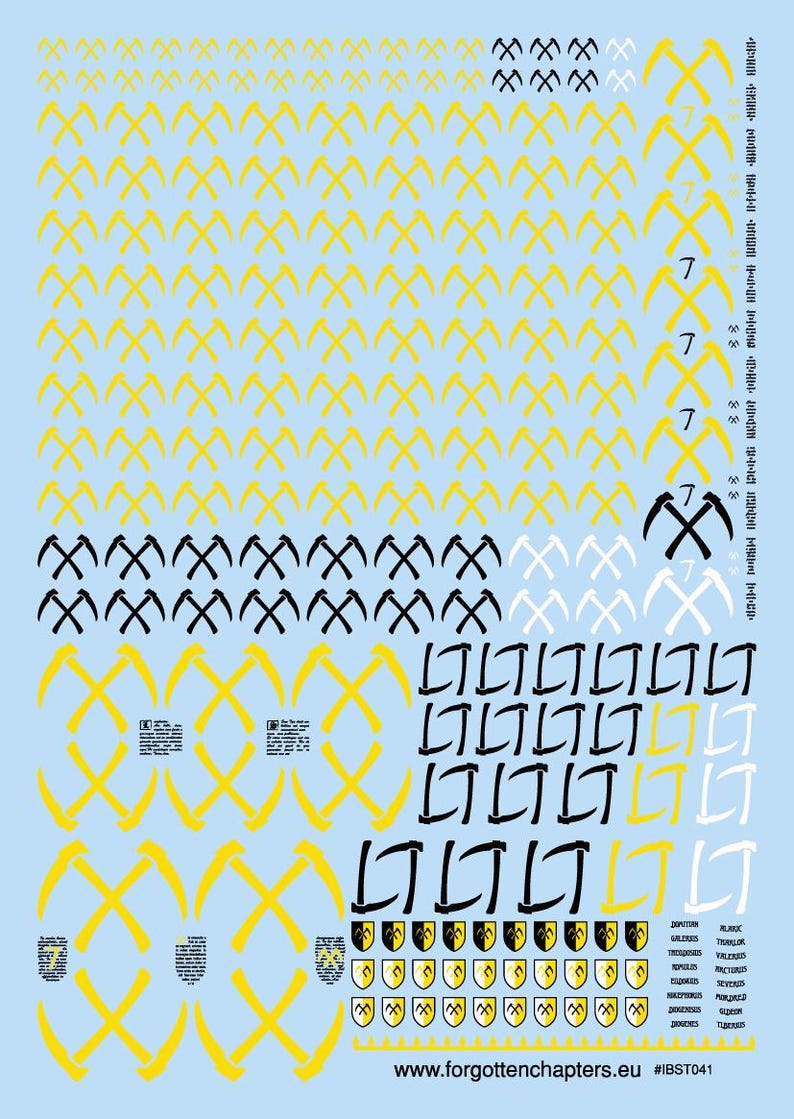 Miniatures Script Transfer Scythes Pre-cut Waterslide Transfer Decals Compatible With 28 Mm ...