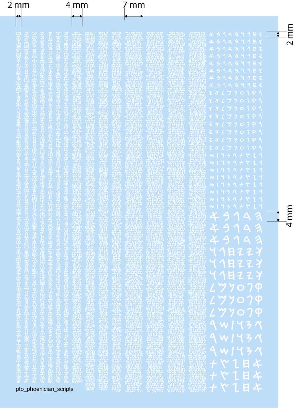 Miniatures Script Transfer Print to Order Ancient Scripts Waterslide Transfer Decals Compatible ...