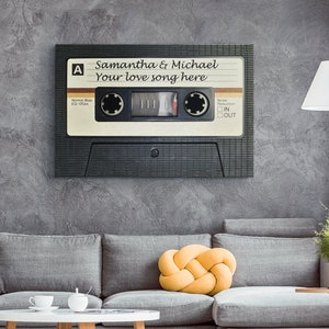 Cassette Tape Wall Art, Personalized Vintage Cassette Tape With Your Name And Text Wall Art, Custom cassette tape sign , Custom Wall Art