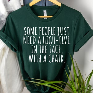 Sarcastic High-Five Chair T-Shirt: Funny Introvert Gift