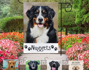 Personalized Dog Garden Flag: Custom Family Name Yard Decor