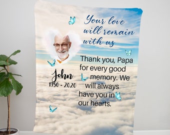 Manta conmemorativa personalizada con foto: regalo de condolencia