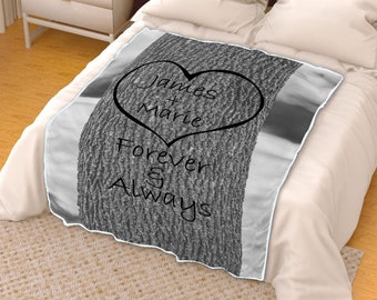 Personalized Couple Blanket | Velveteen Anniversary Gift