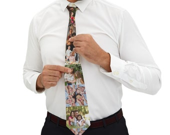 Custom Photo Tie: Personalized Polyester Necktie, Dad Gift