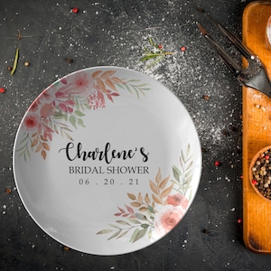 Personalized Bridal Shower Plate: Custom Engagement Gift
