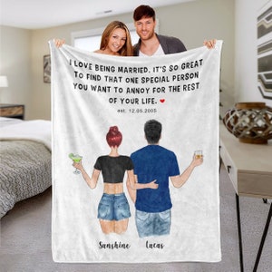 Personalized Couple Blanket | Custom Anniversary Blanket | Relationship Gifts | Custom Gift | Bride and Groom Blanket | Personalized Blanket