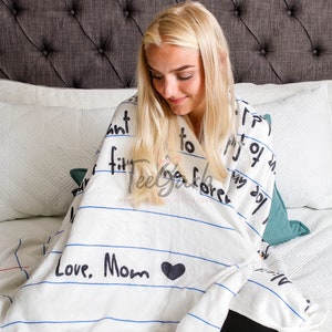 Regalo personalizado de manta de carta de amor / Ponga su propio texto de amor en su manta / Regalo personalizado para mamá papá / Personalizado para esposo y esposa