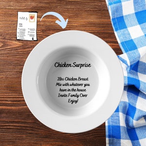 Custom Recipe Bowl: Personalized Kitchen Gift