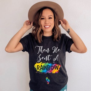 Then He Sent A Rainbow Baby Bump Shirt Future Mom Shirt Maternity T Shirt Maternity Clothes Wifey Shirt New Mom Gift image 7