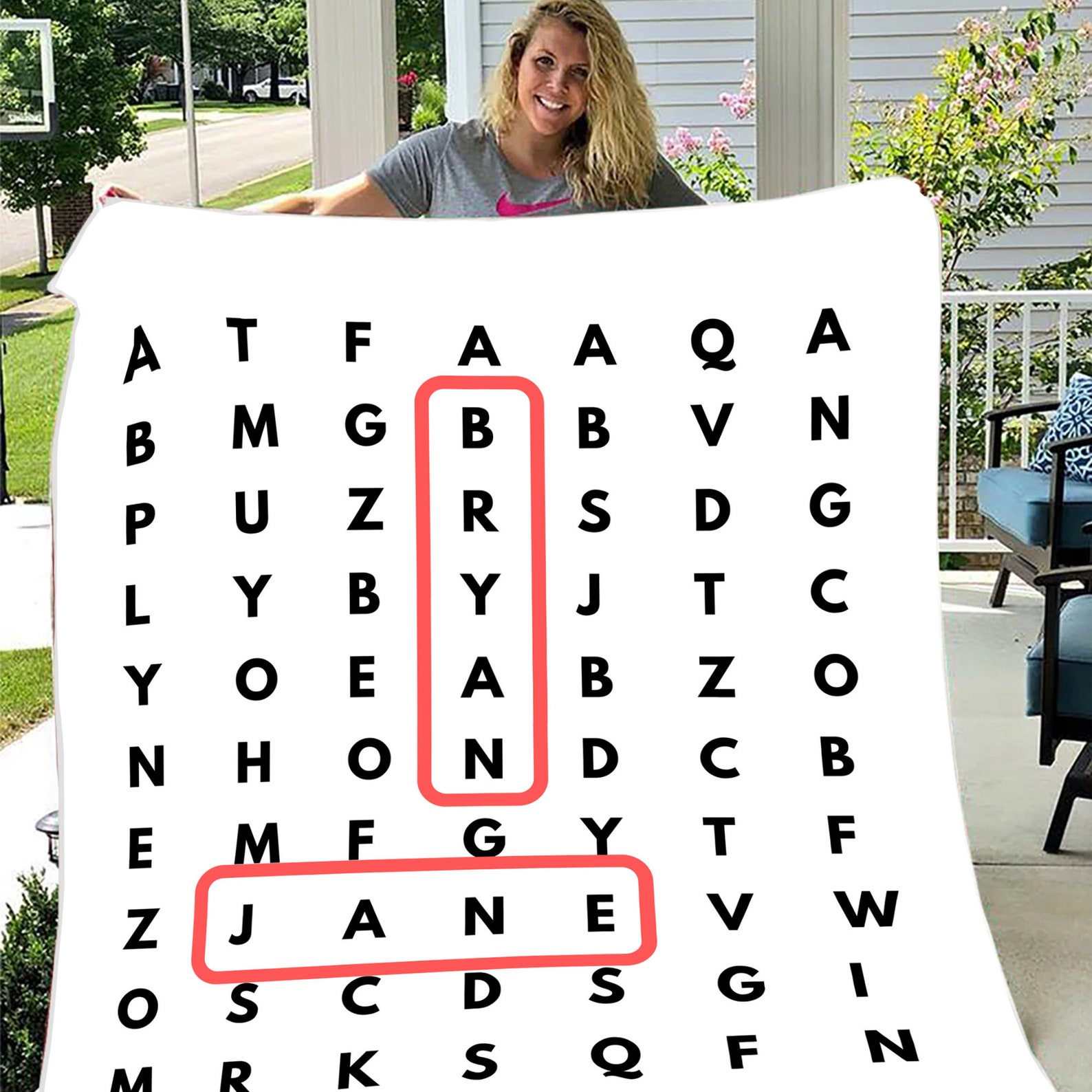 Personalized Names Crossword Puzzle Blanket Crossword Puzzle Etsy