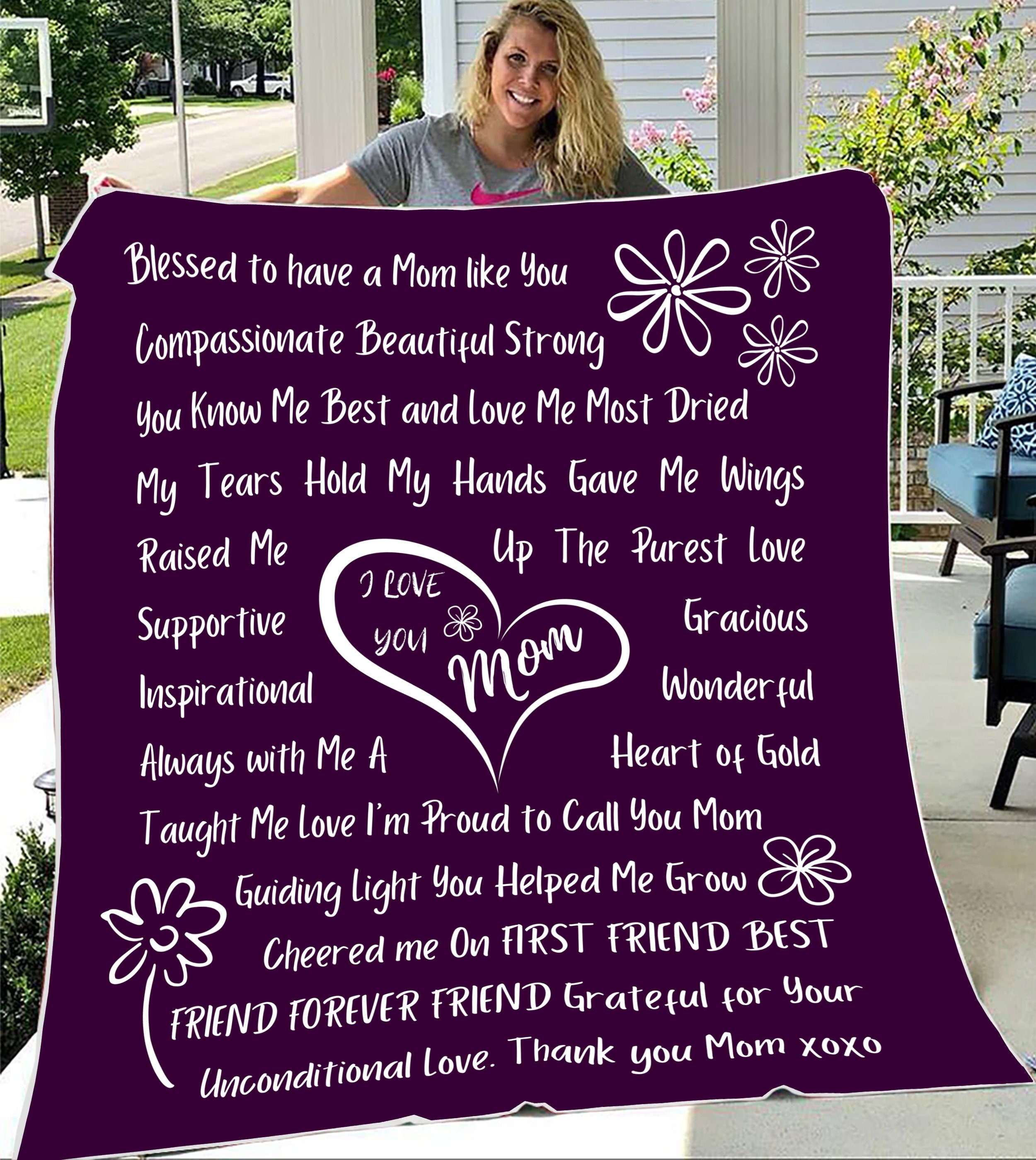 I Love You Mom Blanket Gift Grandparents Gift Gifts for Etsy Israel