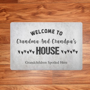 Personalized Grandma And Grandpa Doormat, Housewarming Gift, Custom Doormat, Custom Doormats, outdoor welcome mat, custom welcome mat