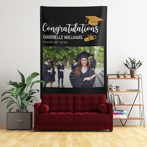 Personalized Graduation Photo Tapestry: Custom Wall Art