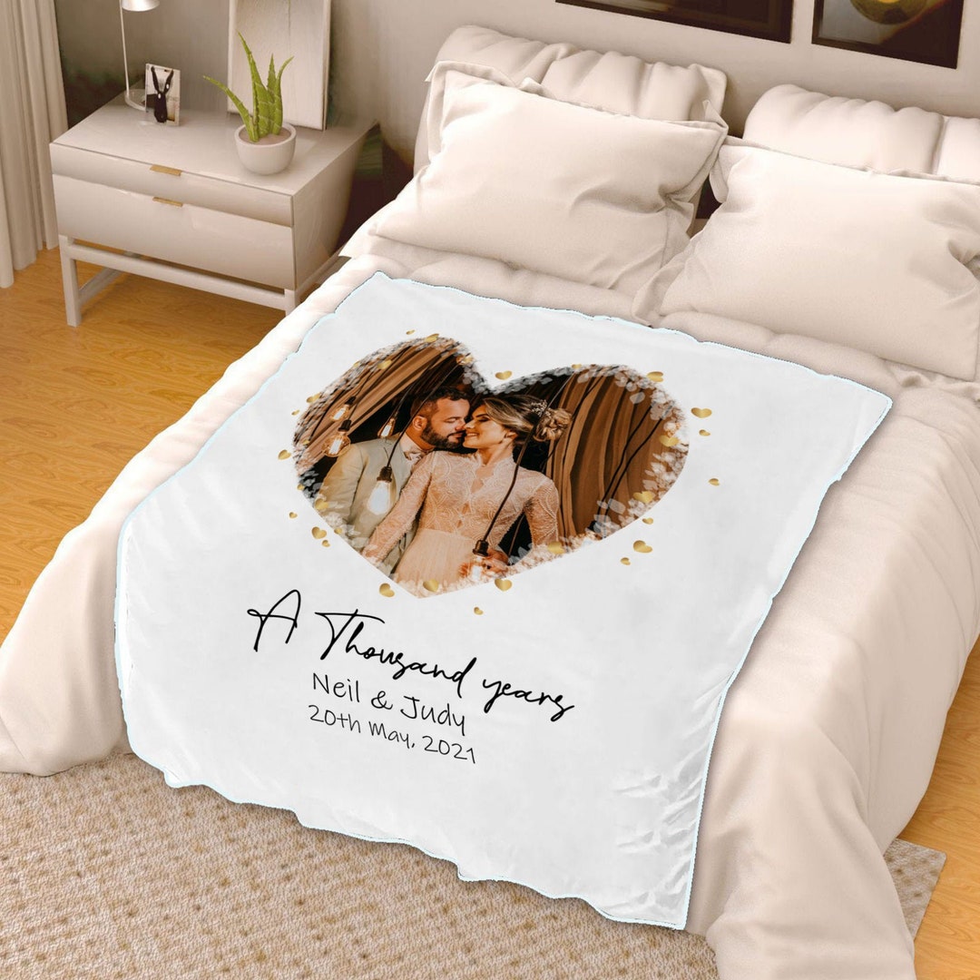 Custom Name and Photo Couple Blanket Custom Photo Blanket Etsy