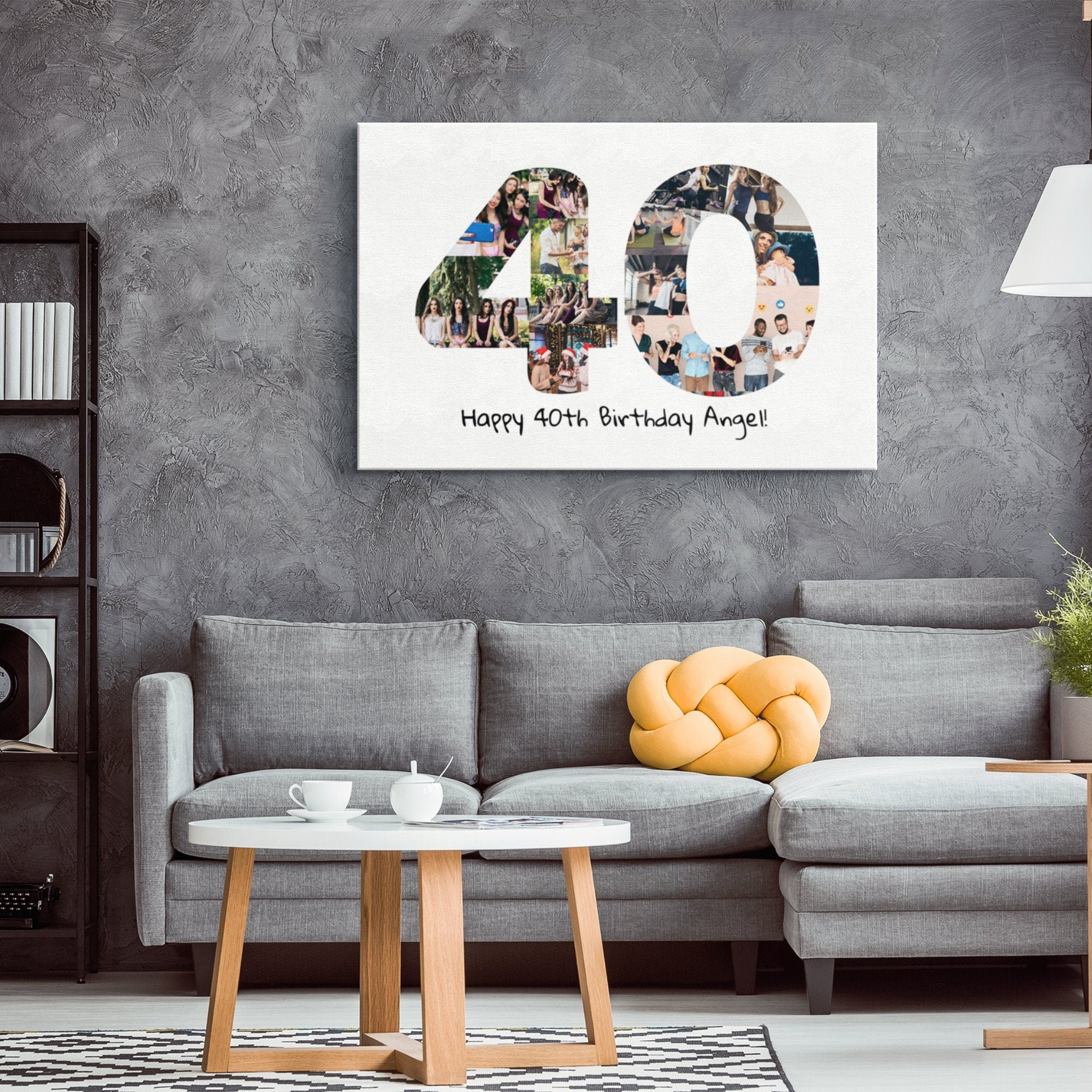 Personalized 40th Birthday Photo Wall Art Custom 40th Etsy UK