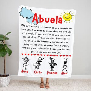 Custom Abuela Velveteen Blanket: Personalized Grandma Gift