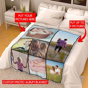 Photo Blanket, Custom photo blanket, personalized gift, family blanket, home decor, gift for mom, pet photo blanket, photo collage
