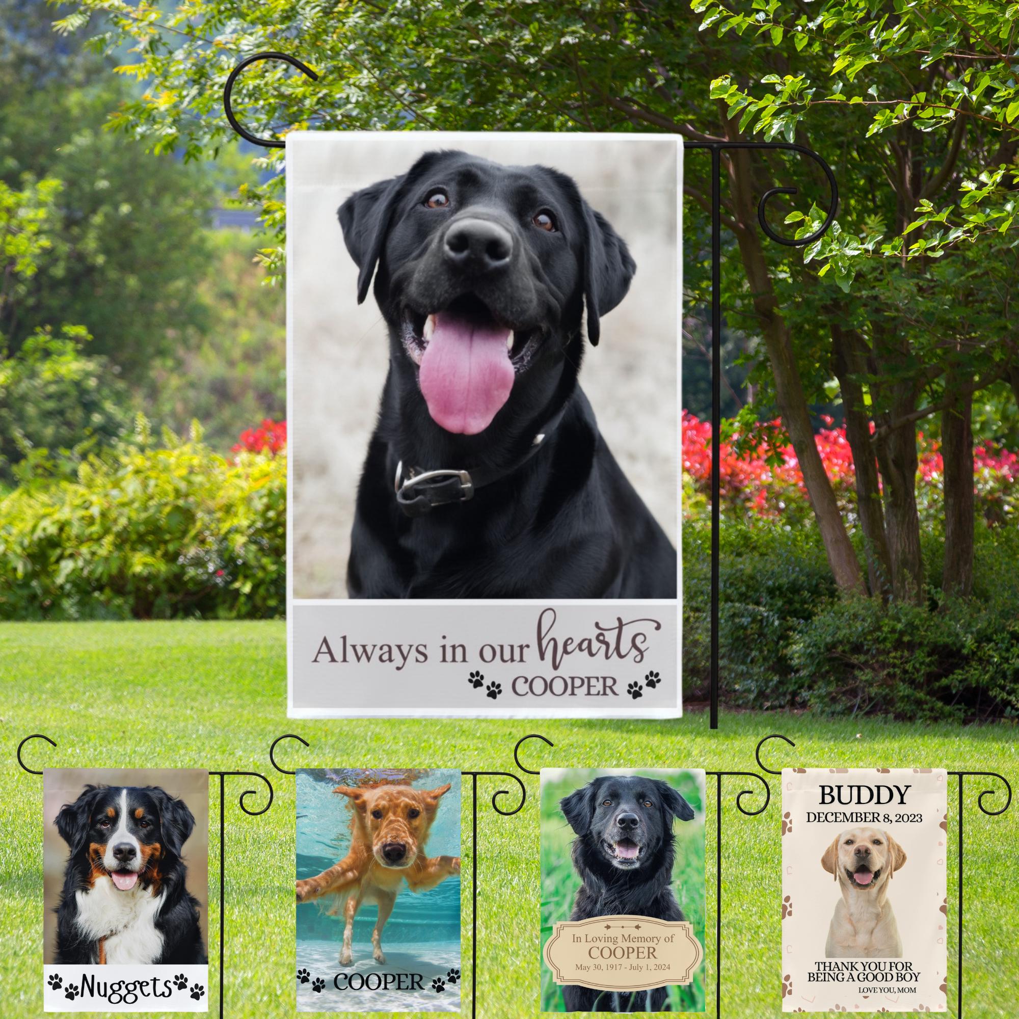 Personalisierte Yard Flagge, benutzerdefinierte Gartenfahne, individuelles Geschenk, Gartenfahne, Hundeliebhaber Geschenk, benutzerdefinierte Gartenfahne, Outdoor-Flagge, Familienname, Hundeliebhaber