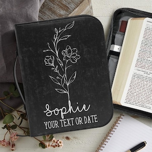 Personalized Bible Cover: Custom Photo, Floral Design, Family Gift