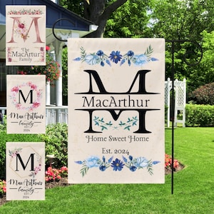 Personalized Family Name Yard Flag: Custom Garden Decor