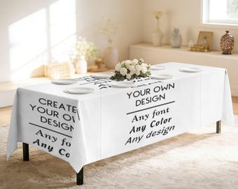 Custom Rectangular Tablecloth , Long Table Cover for Dining, Parties and Events