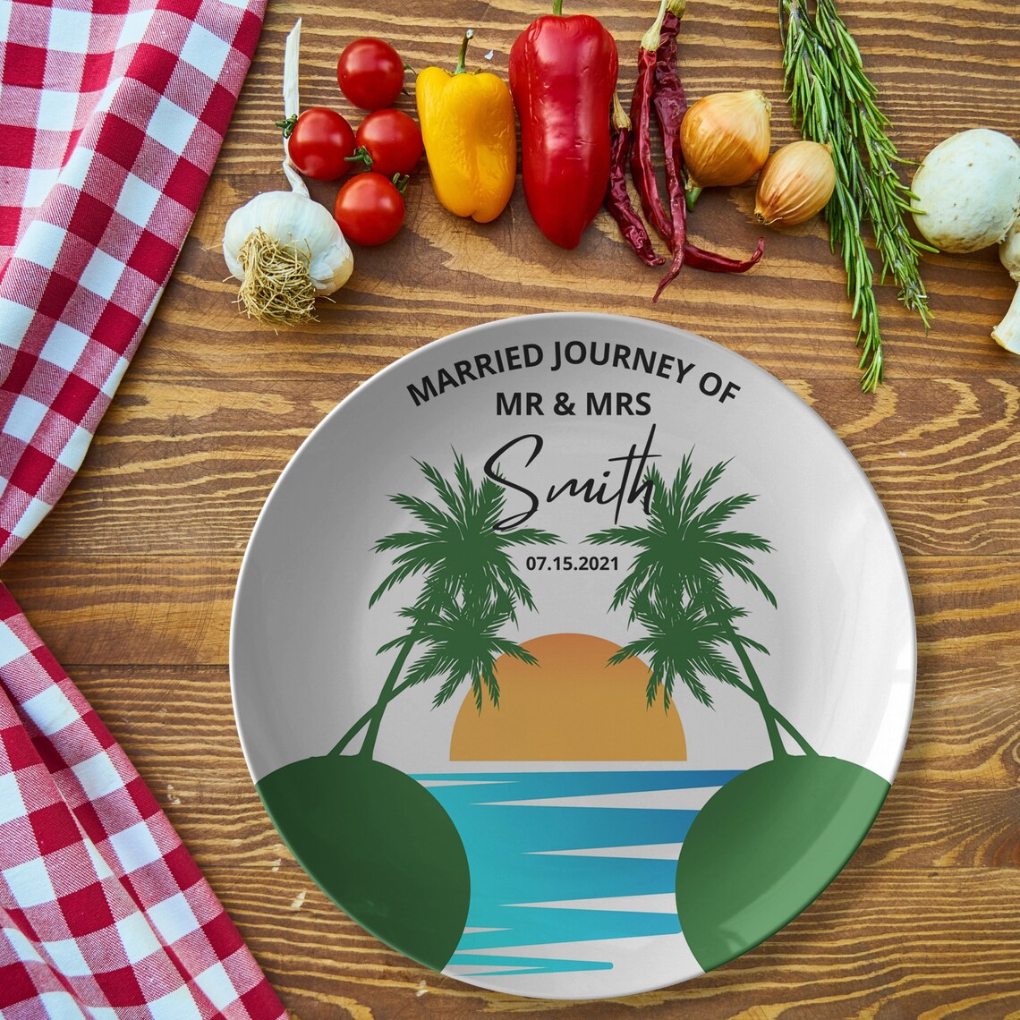 Personalized Family Name Date Plate Custom Wedding Plate Etsy