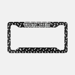 Custom Dog Paws License Plate Frame: Personalized Car Decor