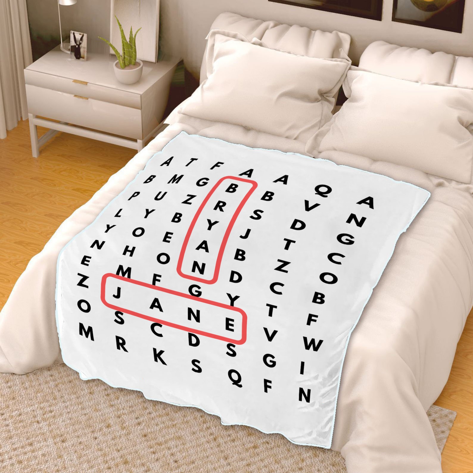 Personalized Names Crossword Puzzle Blanket Crossword Puzzle Etsy
