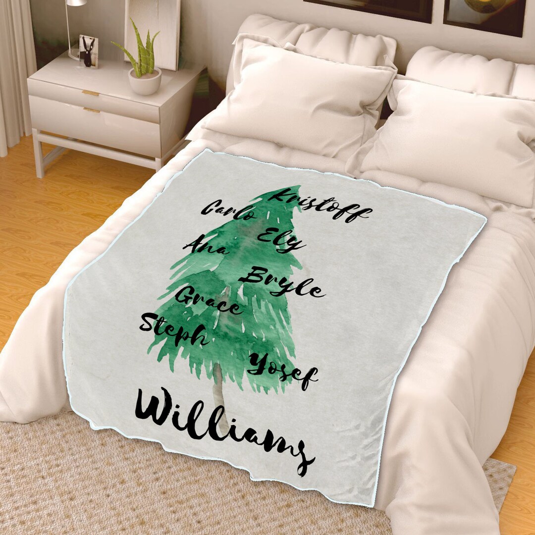 Personalized Family Tree Blanket Family Tree Blanket for Grandmother