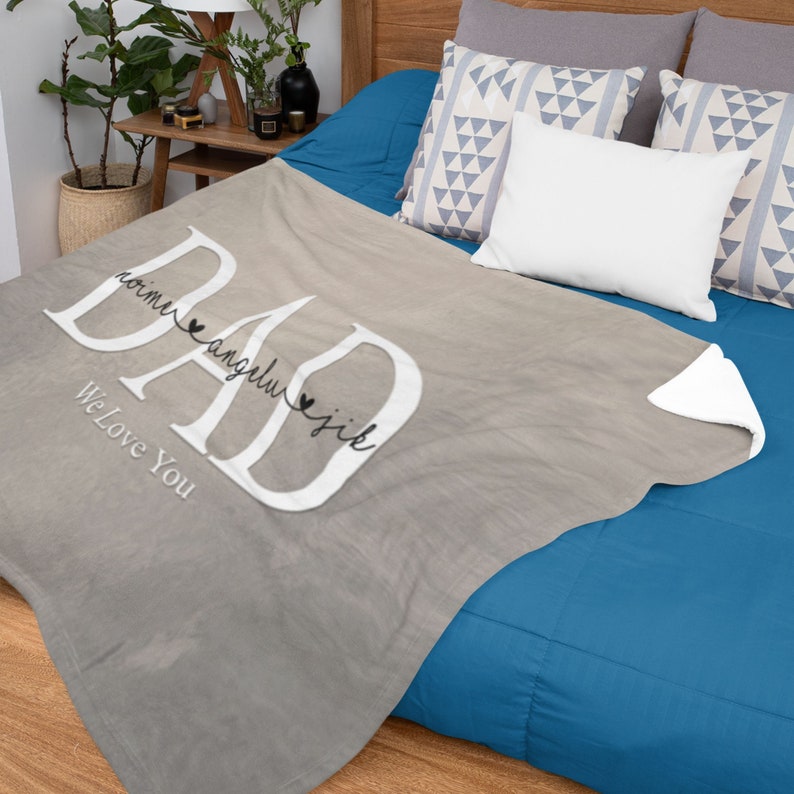 Dad We Love You Custom Blanket Custom Grandpa Blanket Gift Etsy