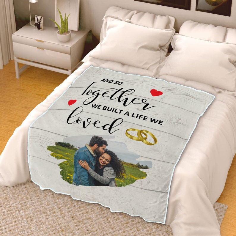 Personalized Anniversary Blanket Personalized Photo Blanket Etsy