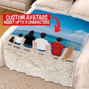 Personalized Family Fleece Blanket: Custom Pet or Dog Lover Gift