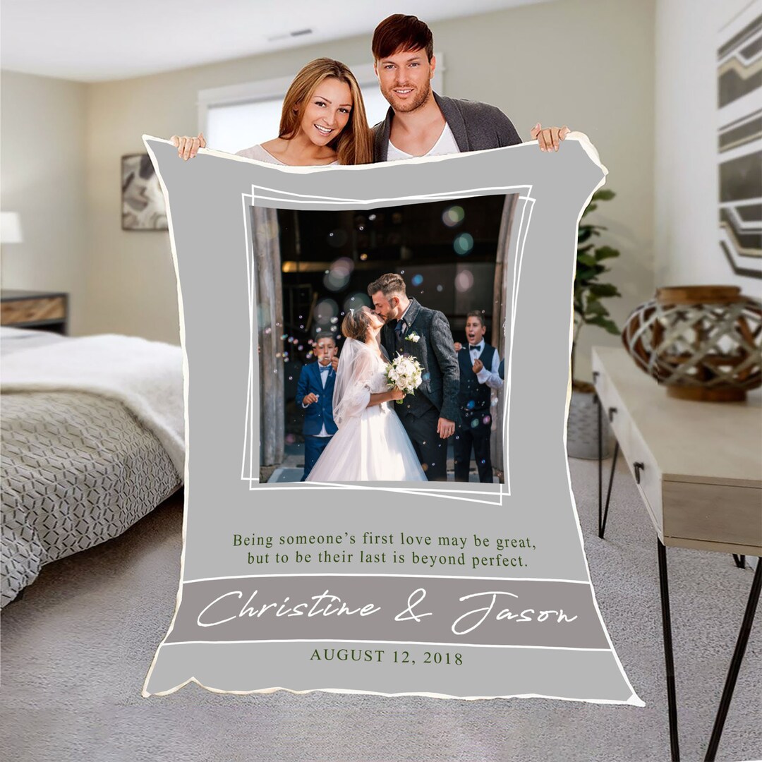 Personalized Anniversary Blanket | Engagement Gift | Bachelorette Party ...