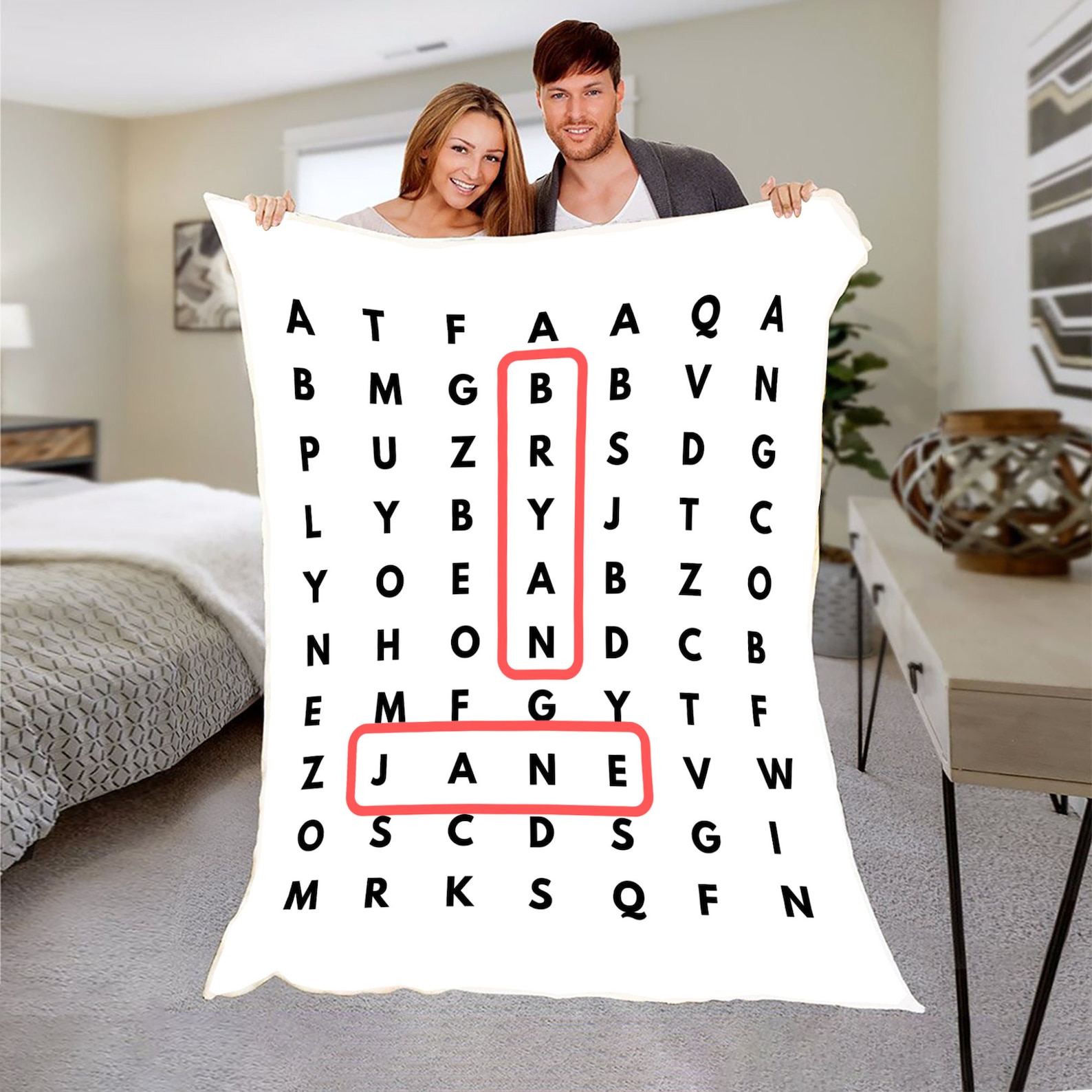 Personalized Names Crossword Puzzle Blanket Crossword Puzzle Etsy