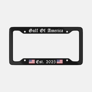 Gulf Of America Est. 2025 Moldura de placa de licença, Moldura, moldura de carro, moldura personalizada, Presente para ele, Frase engraçada, Trump, presente de humor, Presente para marido