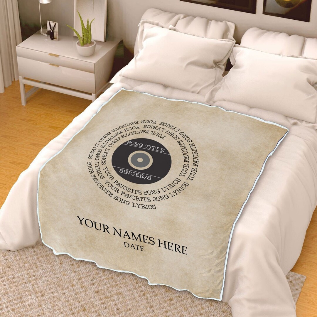 Personalized Song Lyric Blanket Song Lyrics Gift Blanket Etsy